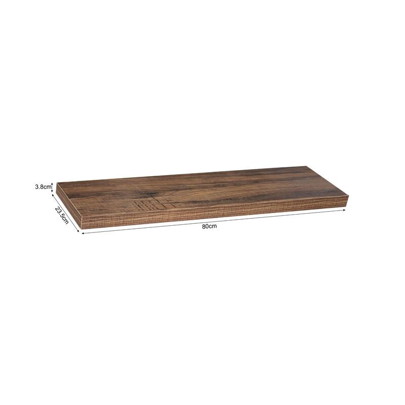 Set of 2 Modern and Contemporary Antique Walnut Floating Shelves - 9.25*31.5*1.5 inches