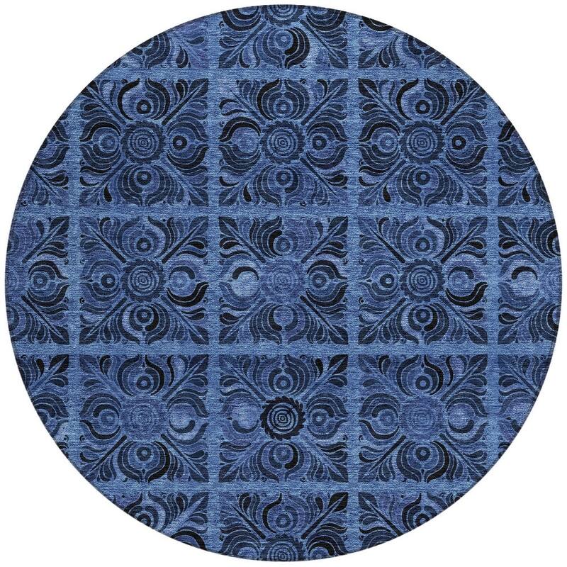 HomeRoots Medallion Transitional Rectangle Outdoor Rug