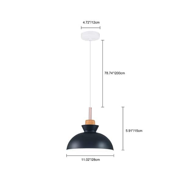 dimension image slide 2 of 8, 1 - Light Modern Metal 11.02" Bowl Dome Island Pendant Light