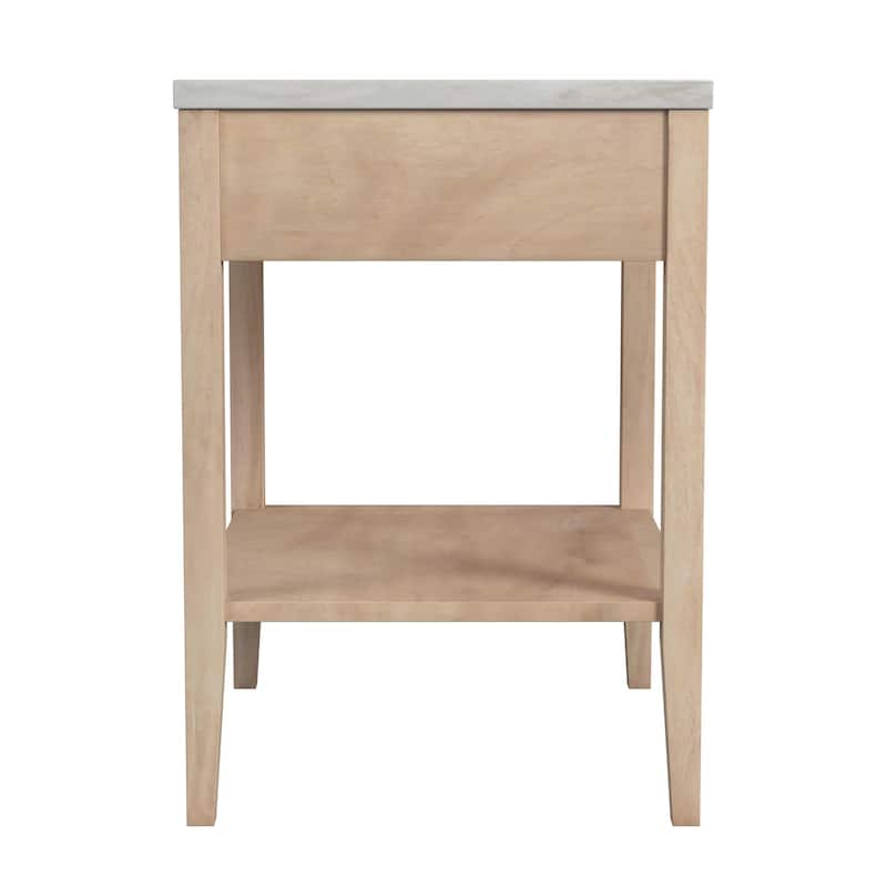 Mayfair 1 Drawer Wood and Marble Nightstand