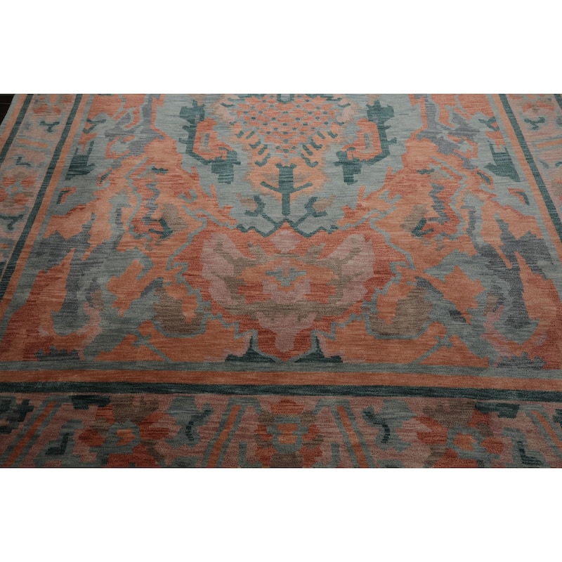 9x12 Hand Knotted Wool Aqua Tibetan Modern Plush Pile Cameron Rug - 9' x 12'