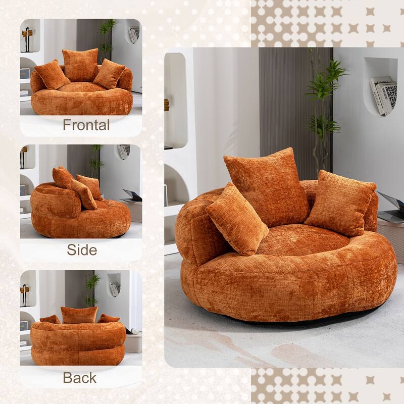 Roomfitters Bean Bag Gaming Chair with 3 Pillows, Soft High Back Lazy Sofa for Indoor and Outdoor Bedroom or Office Use