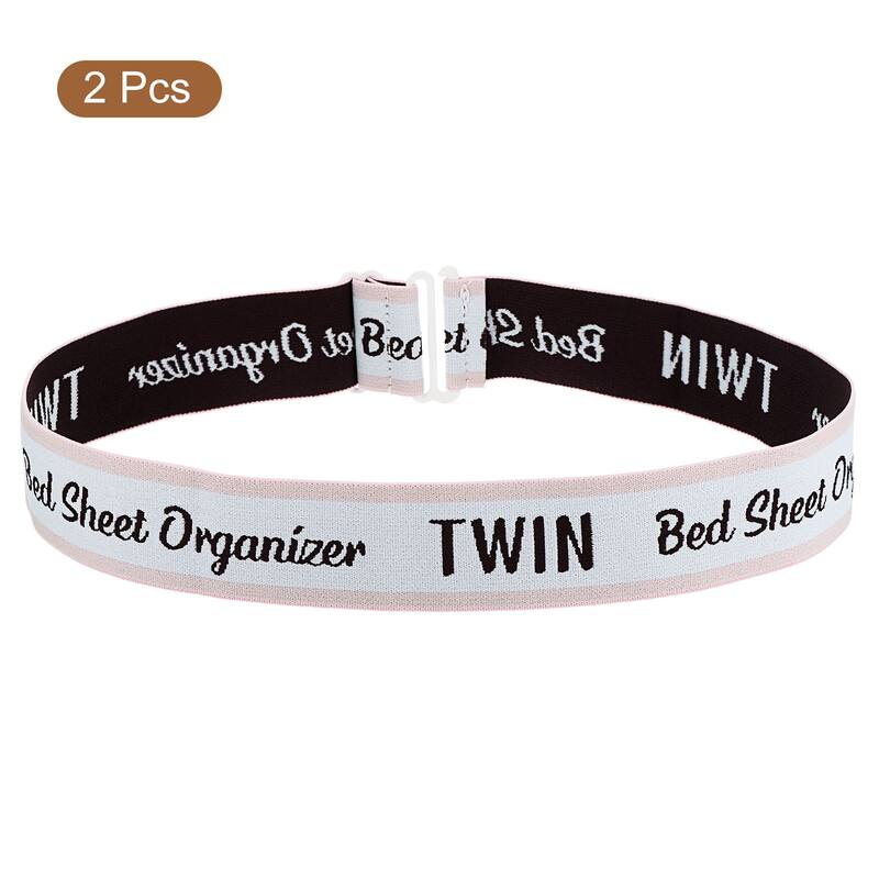 Adjustable Bed Sheet Organizer Bands 350x40mm, Pink/White, TWIN - Pink/White