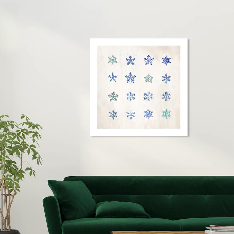 Wynwood Studio Prints Holiday and Seasonal Snowflakes White and Cream White Modern & Contemporary Wall Art Canvas Print - 30 x 30