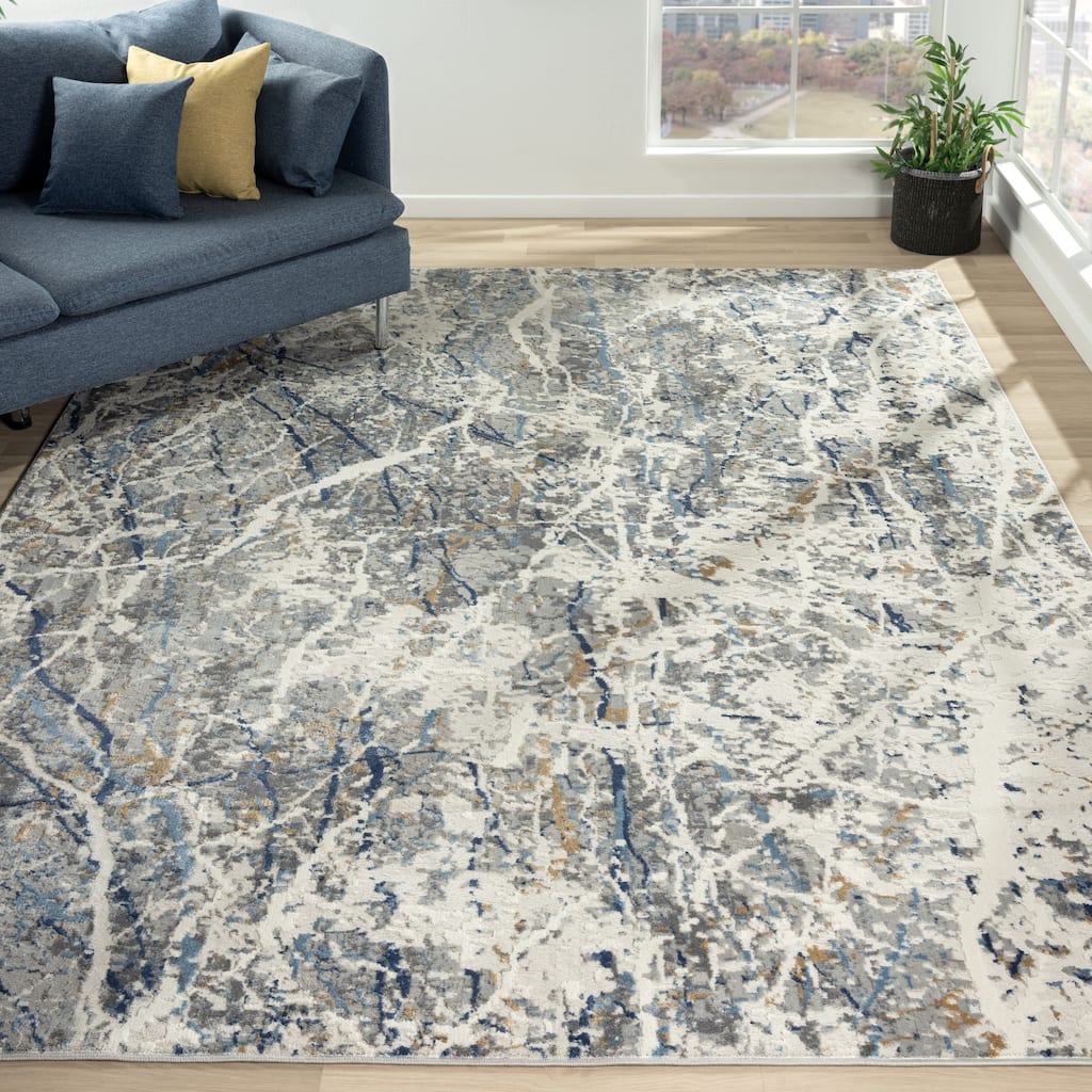 Lumina Grey/Ivory Abstract Area Rug