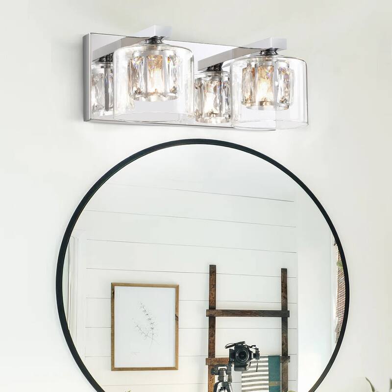 Kolt Chrome Traditional 2-Light Bathroom Vanity Light