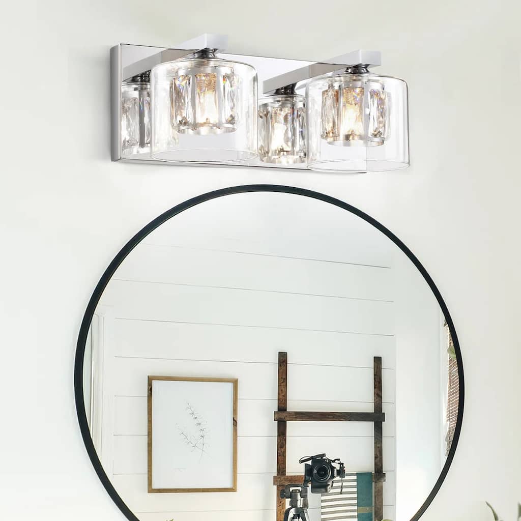 Kolt Chrome Traditional 2-Light Bathroom Vanity Light