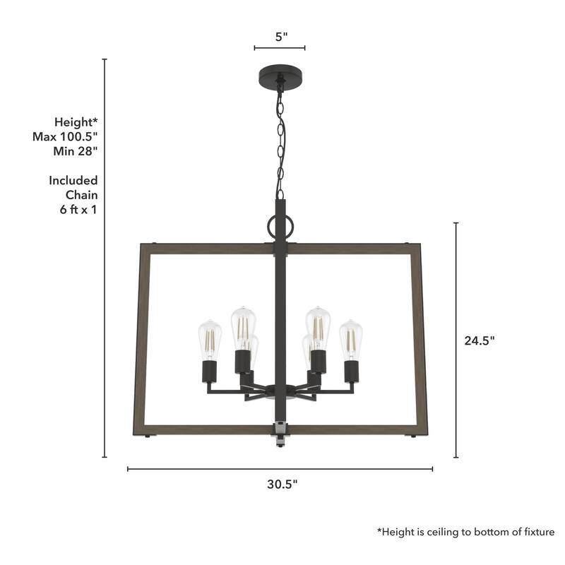 Woodburn Modern Farmhouse Pendant - Foyer, Dining Room, Living Room - Contemporary, Caged, Candle, Transitional, Rustic