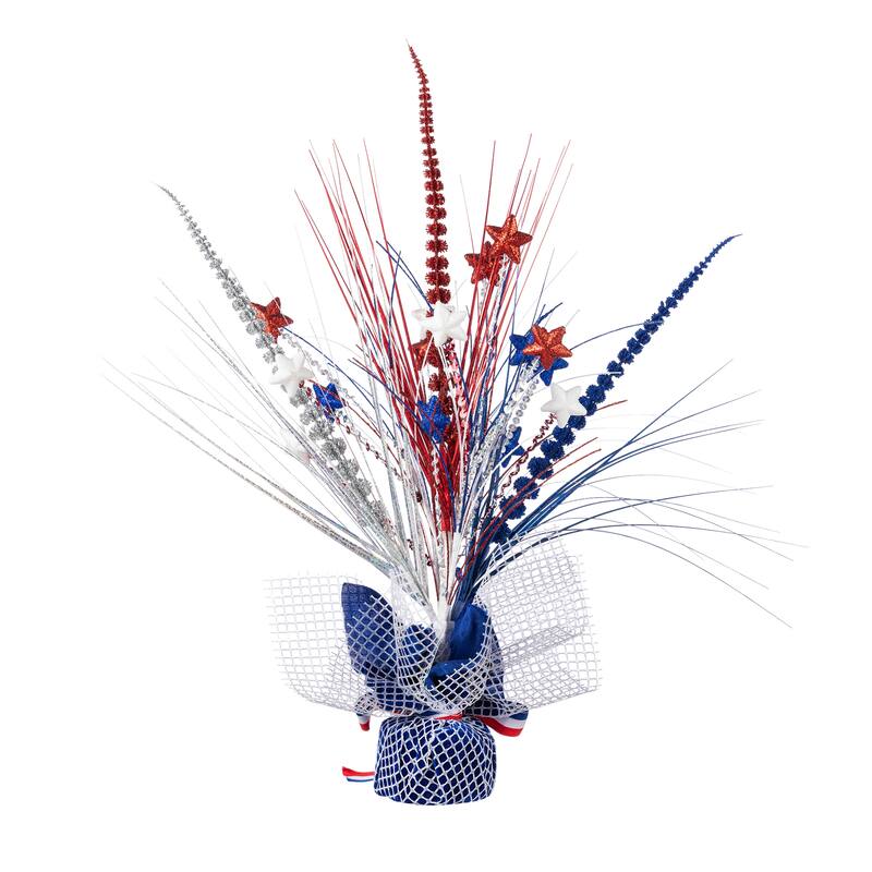 Glitzhome 21"H Patriotic/ Americana Stars and Heather Table Tree