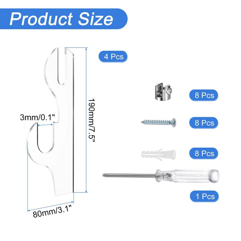 2 Sets Sword Holder Wall Mount Sword Racks for Sword Display, Transparent