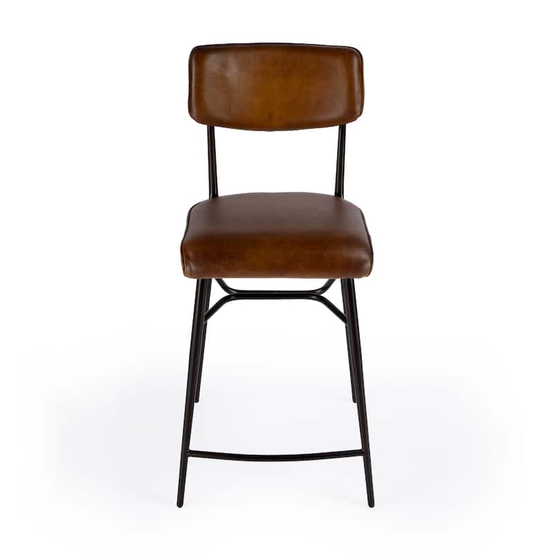 Odessa 26" Square Leather Counter Stool