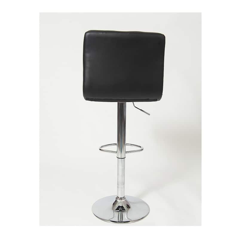 Swivel Faux Leather Adjustable Hydraulic Bar Stool Set of 2