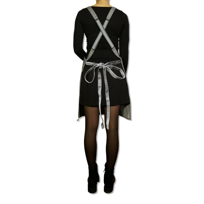 Suspender-Style Kitchen Apron - 36.25" - Gray