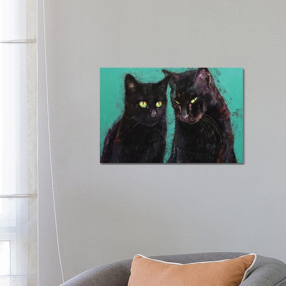 iCanvas "Two Black Cats " by Michael Creese Canvas Print