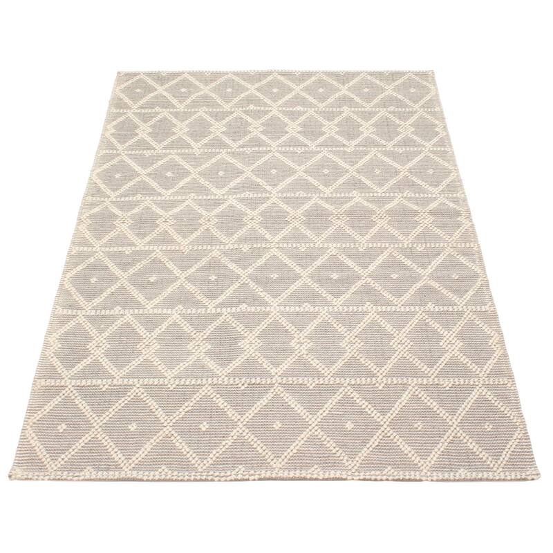 ECARPETGALLERY Braid weave Sienna Grey Wool Rug - 5'0 x 8'0