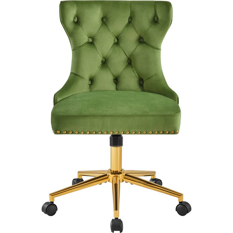 Yaheetech Velvet Upholstered Armless Office Chair with Swivel Wheels