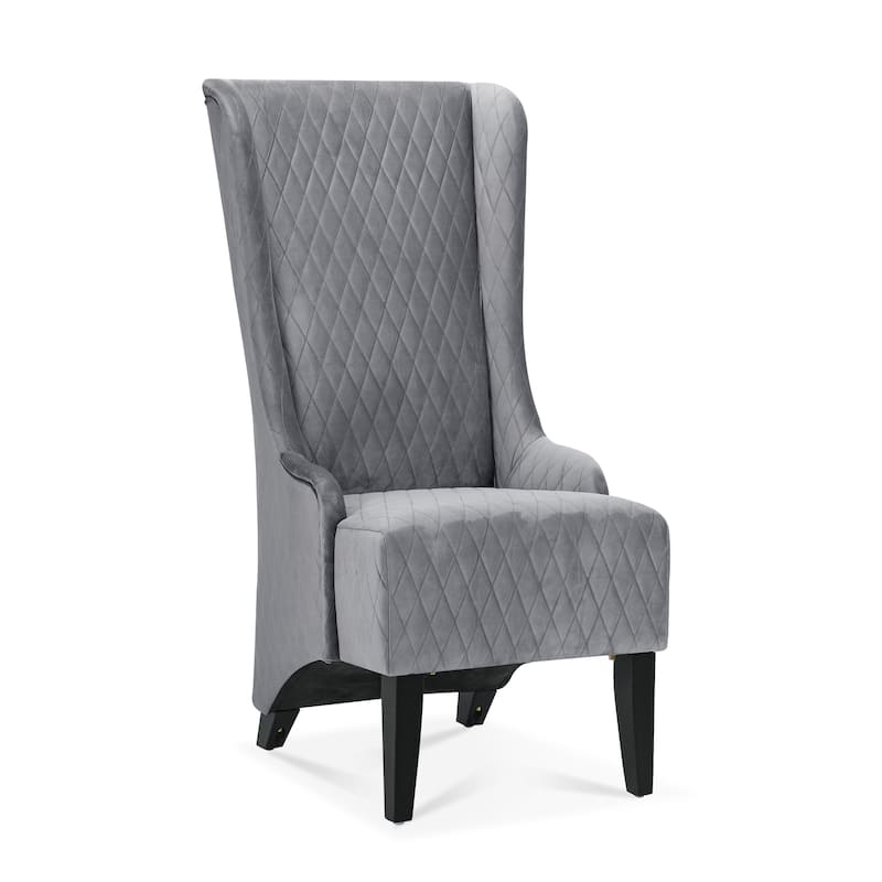 Gray Modern 23.03" High Back Upholstered Accent Chair with Solid Wood Frame