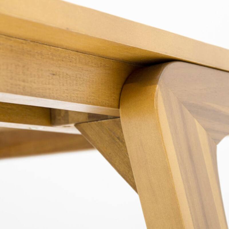 Christopher Knight Home - Maris 5-Piece Outdoor Acacia Wood Swivel Dining Set with 70.75" Rectangular Slat Table and Cushions