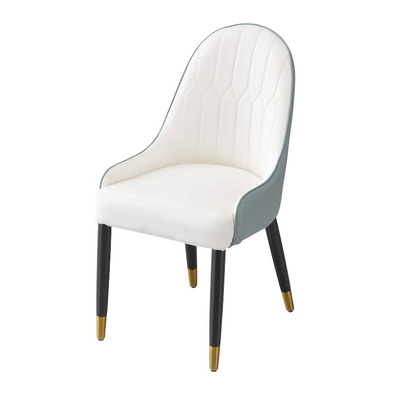 Modern Dining Chairs Set of 2 pcs Faux leather Dining Chair with Metal legs for Living Room/Dining Room/Reception Room