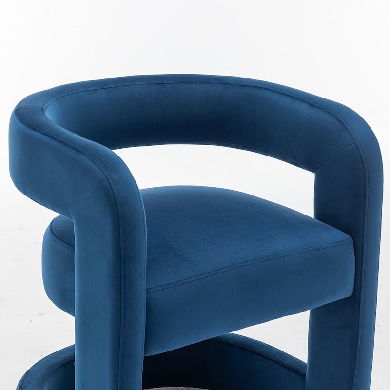 SEYNAR Modern Velvet E-Shaped Open Back Dining chair Set of 2