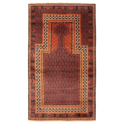 Teimani Burgundy Rug 3'0" x 5'5" - 3'0 x 5'5
