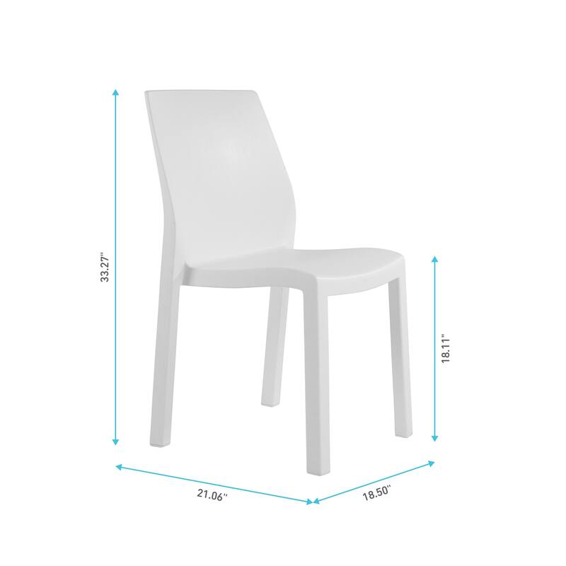 WRGHOME Modern Stacking Patio Dining Side Chair Indoor/Outdoor (Set of 2) - 33.27'' H X 18.50'' W X 21.06'' D