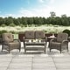 preview thumbnail 17 of 15, Corvus Padova 4-piece Wicker Patio Chat Set Brown
