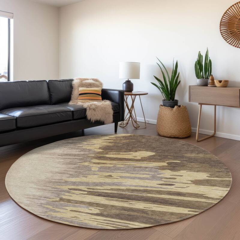 Premium Washable Super Soft Modern Ombre Mayfield Rug - Coffee - 8' x 8'