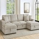 preview thumbnail 6 of 8, 122" Oversized Modern U-shaped Sleeper Sectional Sofa with Double Storage Chaise