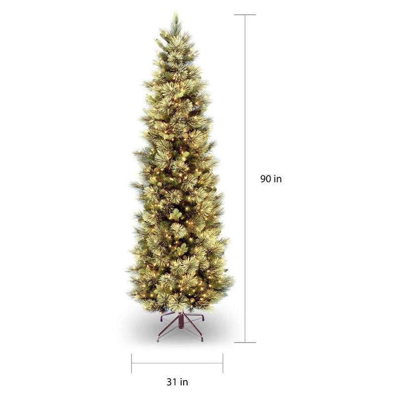 National Tree Company 7.5 ft. Carolina Pine Slim Tree with Clear Lights - 7.5 Foot