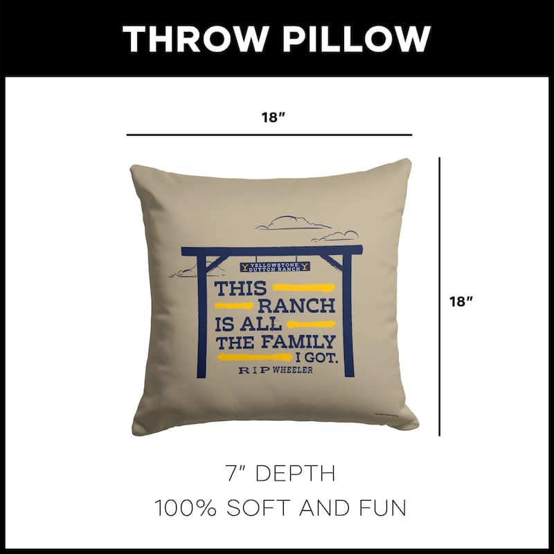 Paramount Yellowstone 18 Inch Throw Pillow