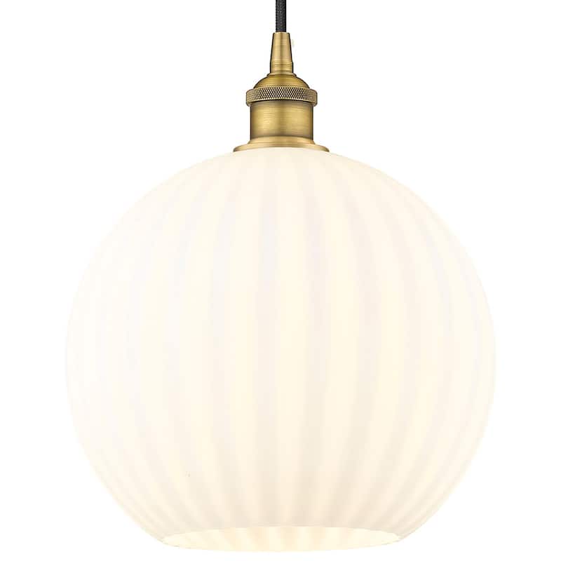 Innovations Lighting 616-1P 14 12 White Venetian Pendant White - Brushed Brass