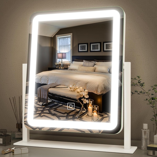 Touch screen vanity mirror with lights sale