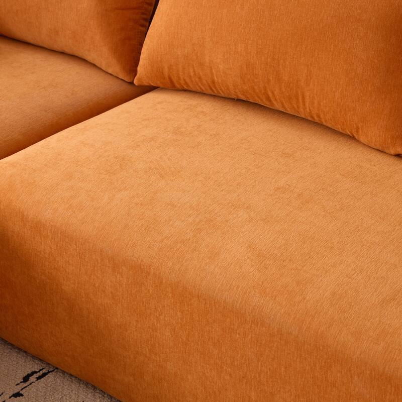 107.88" Chenille Extra-Deep Modular Cloud Sofa with 30D High-Density Foam & Spring Support
