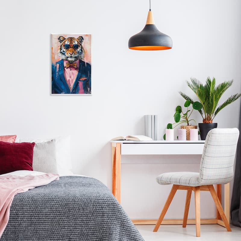 Stupell Suited Tiger Modern Fashion Wall Plaque Art Design By LSR Design Studio