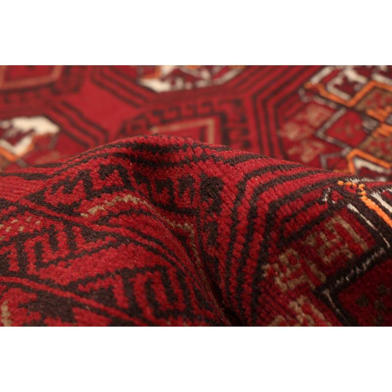 ECARPETGALLERY Hand-knotted Baluch Red Wool Rug - 3'2 x 6'1