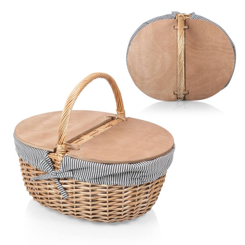 Country Vintage Picnic Basket with Lid