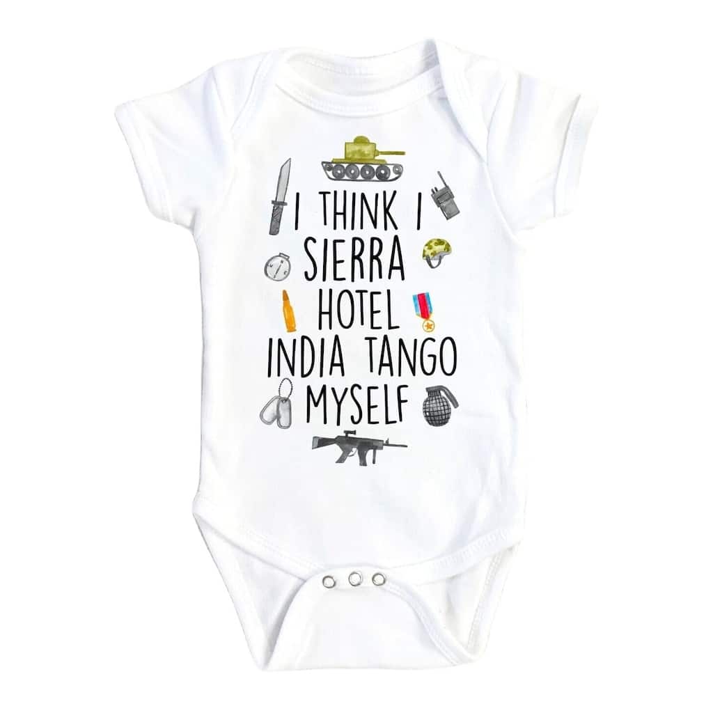 Military Poop - Baby Boy Girl Clothes Infant Bodysuit Funny Cute Newborn