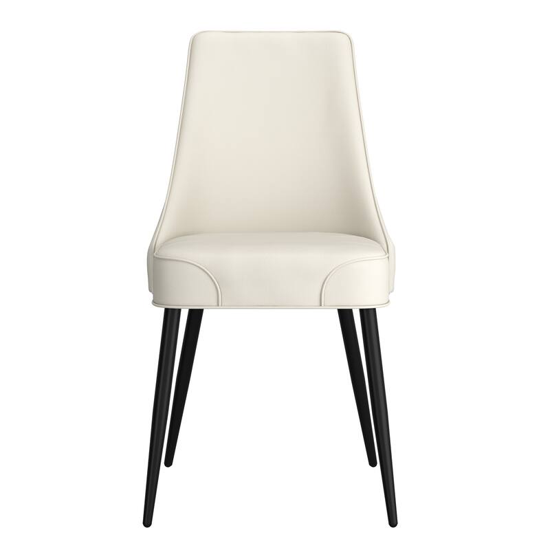 Modern Faux Leather & Metal Dining Chair, Faux Leather, Set of 4