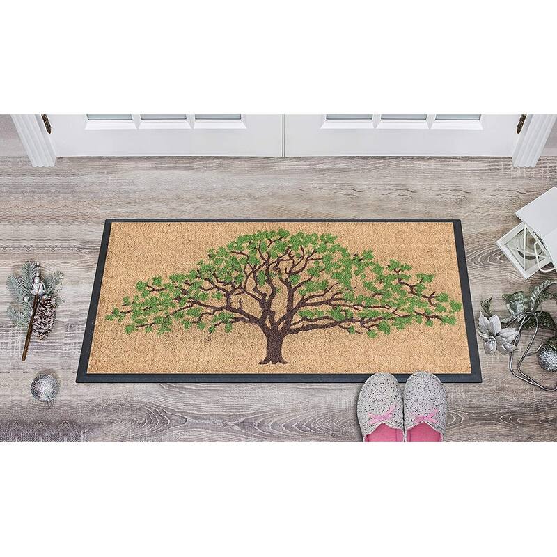 A1HC Natural Coir & Rubber Hand Flocked Large Door Mat