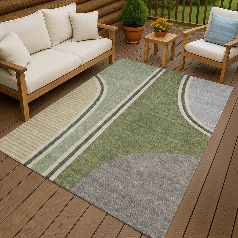 Machine Washable Indoor/ Outdoor Contemporary Keely Chantille Rug