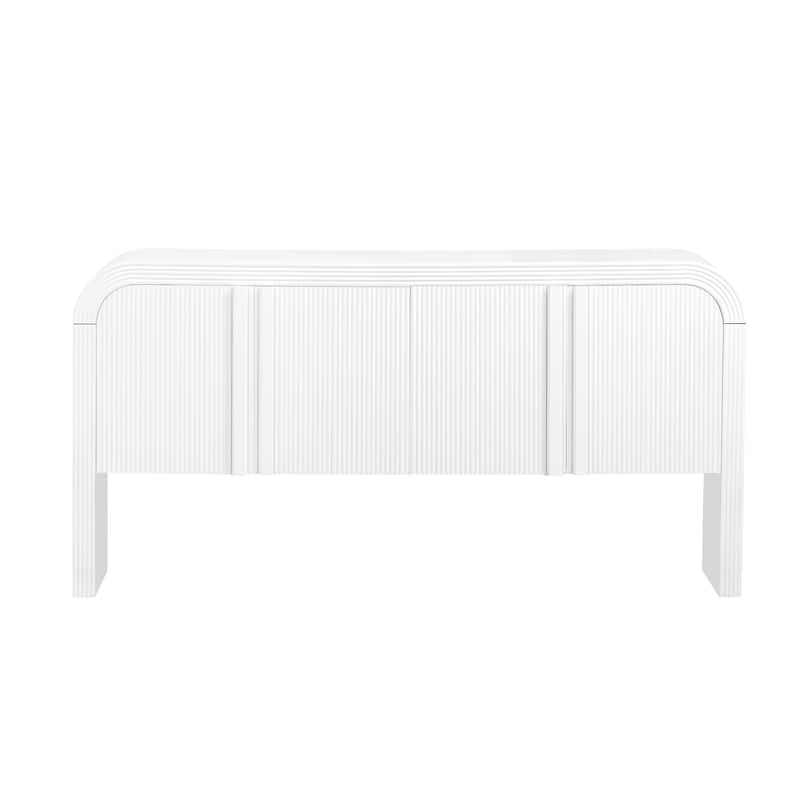 White Storage Cabinet Sideboard Buffet Cupboard Console Table Side Cabinet with Adjustable Shelves for Entrance Living Room