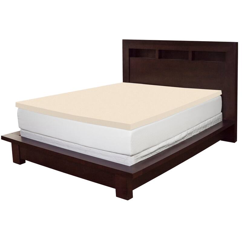 Select Luxury 3 Inch Copper Infused Memory Foam Topper - Beige