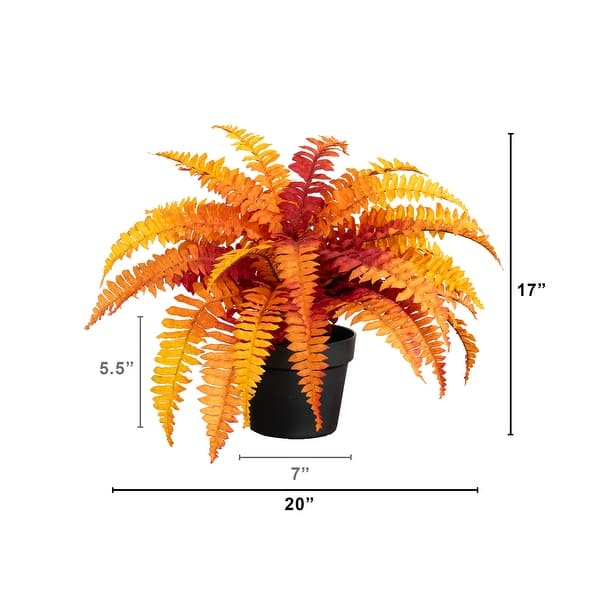 17-in Autumn Artificial Fall Boston Fern Plant