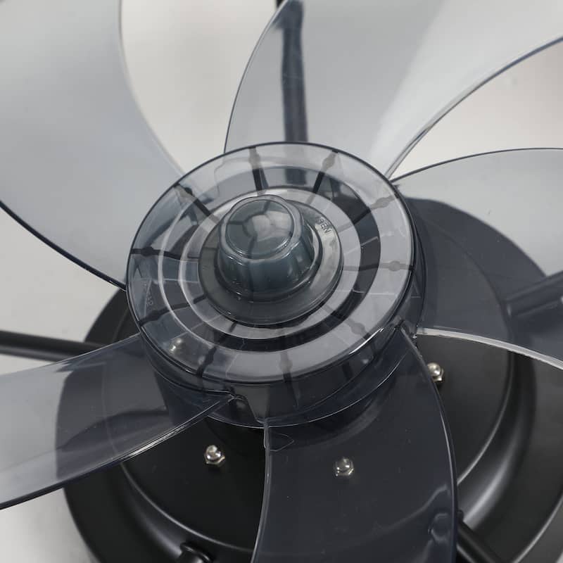22 in. W x 6 in. H Iron Ceiling Fan in Black and White with Dimmable LED Lights - 22" x 6" in