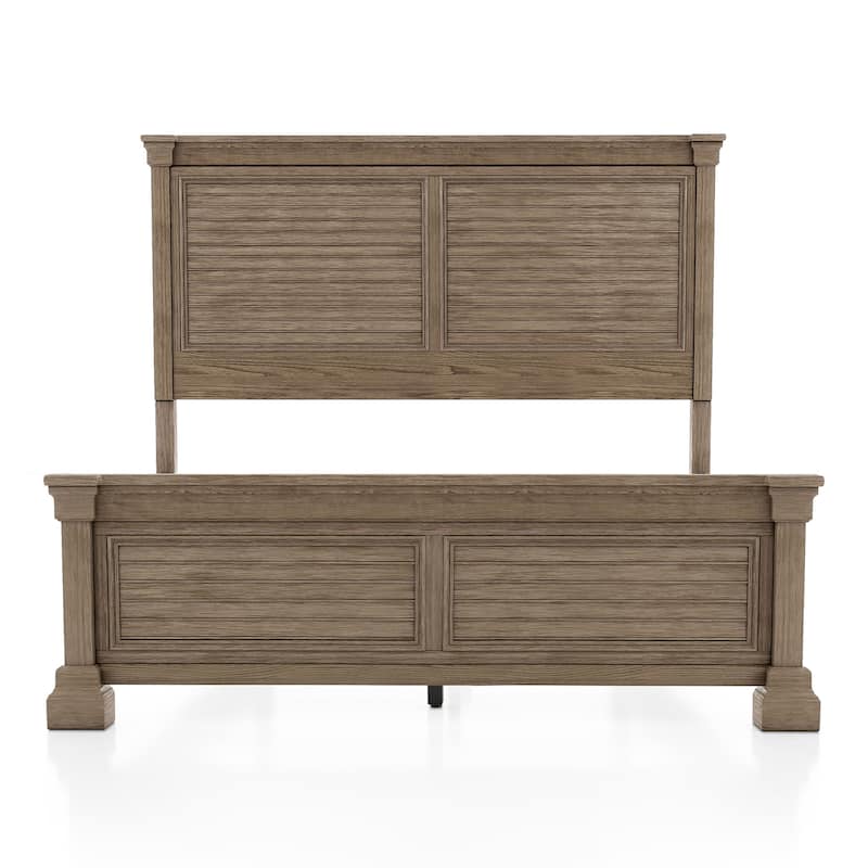 Furniture of America Wacine 4-Piece Weathered Grey Wood Panel Bedroom Set