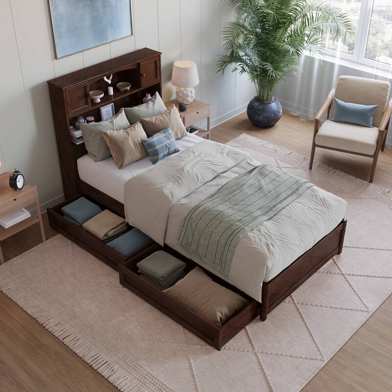 Hadley Platform Bed with Panel Footboard and Storage Drawers