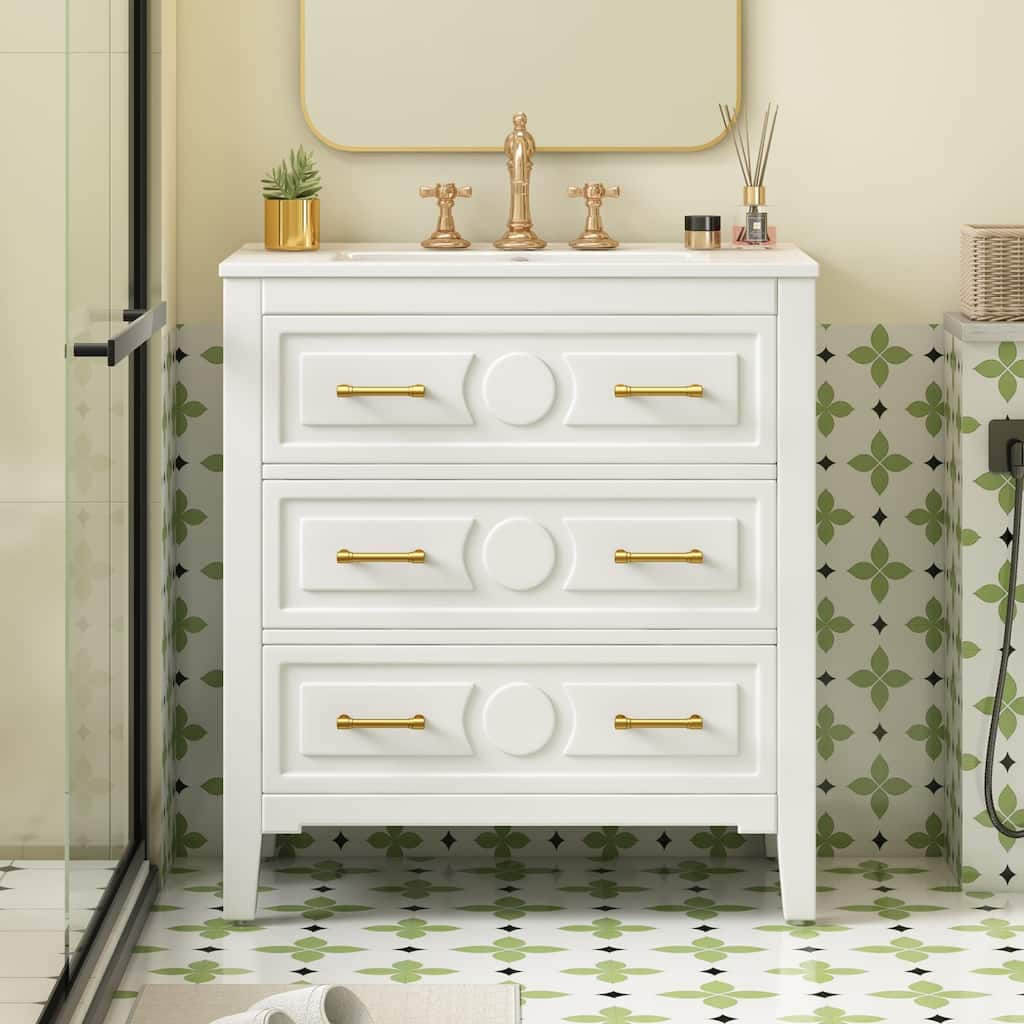 Freestanding Single Dresser Set with 3 Drawers