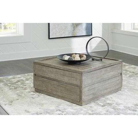 Signature Design by Ashley Krystanza Weathered Gray Lift Top Cocktail Table