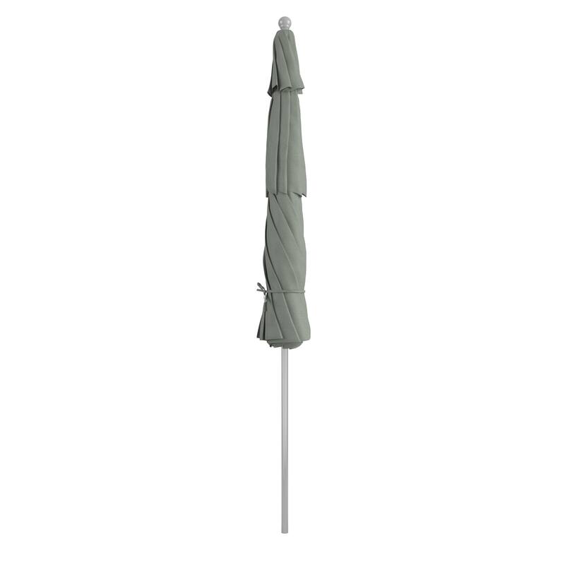 California Umbrella 11' Venture Series Patio Umbrella, Silver Aluminum Pole Fiberglass Ribs Pulley Lift Sunbrella